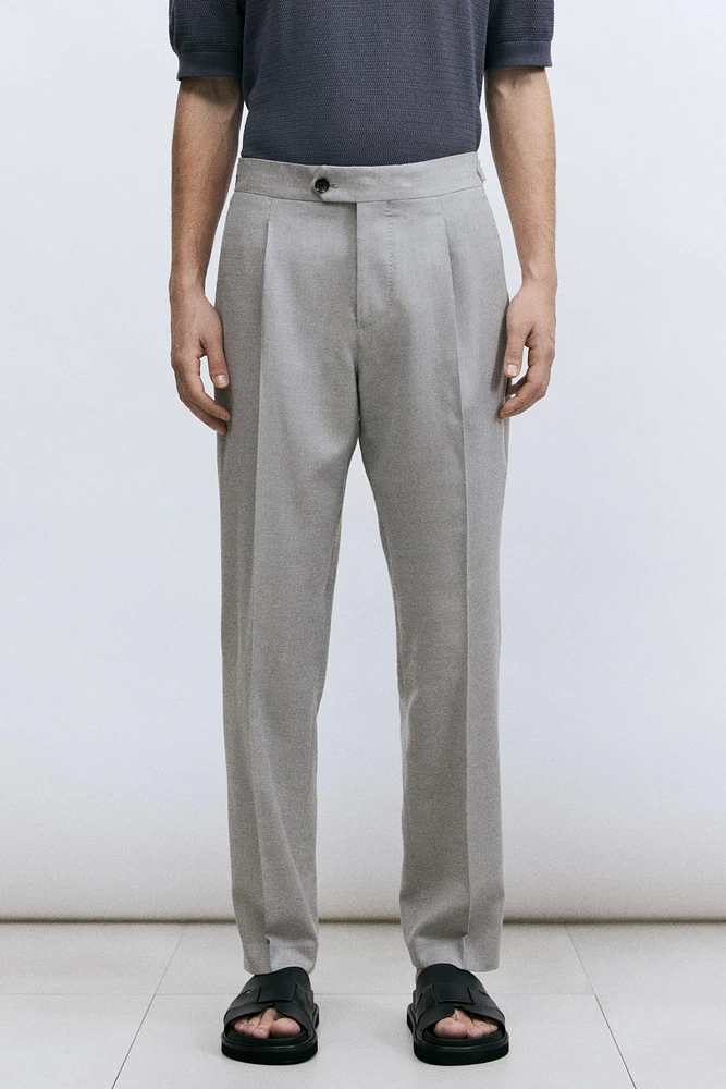Regular-Fit Wool-Blend Pants