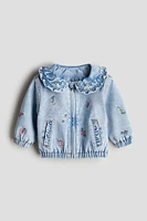 Embroidered-Detail Denim Jacket