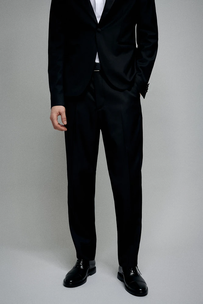Slim-Fit Wool-Blend Tuxedo Pants
