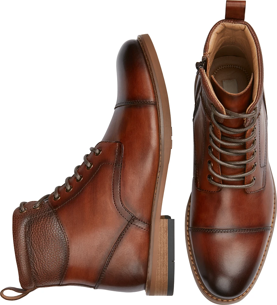 Cap Toe Inside Zipper Ankle Boots