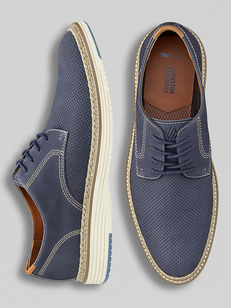 Upton Nubuck Leather Perforated Plain Toe Oxfords