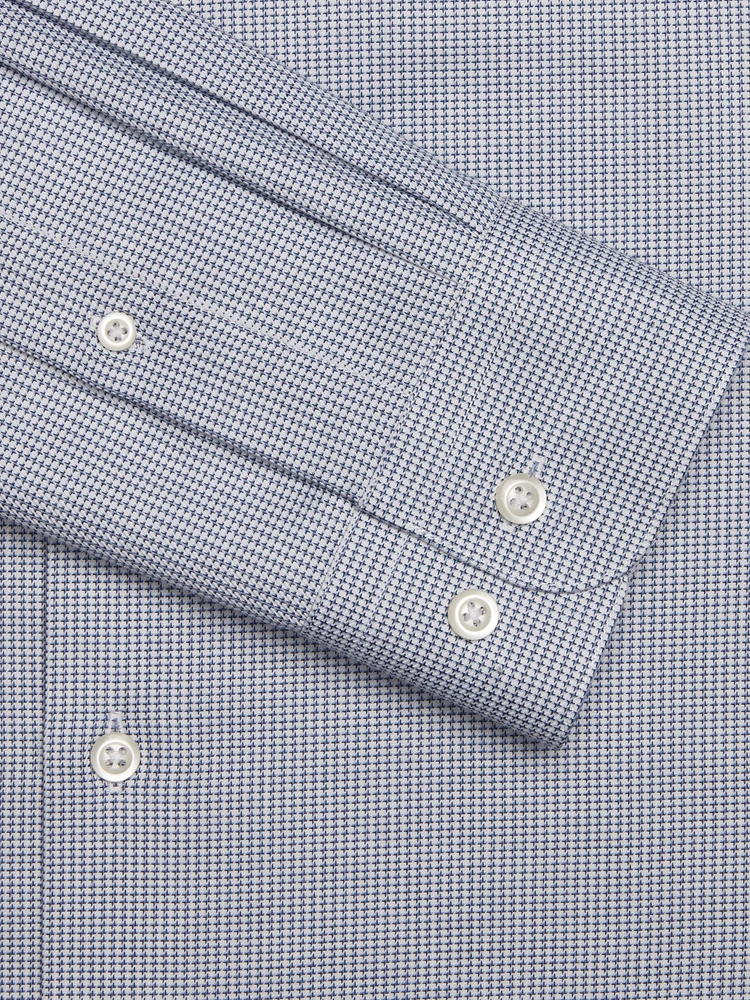 Modern Fit Cotton Micro Grid Spread Collar Dress Shirt