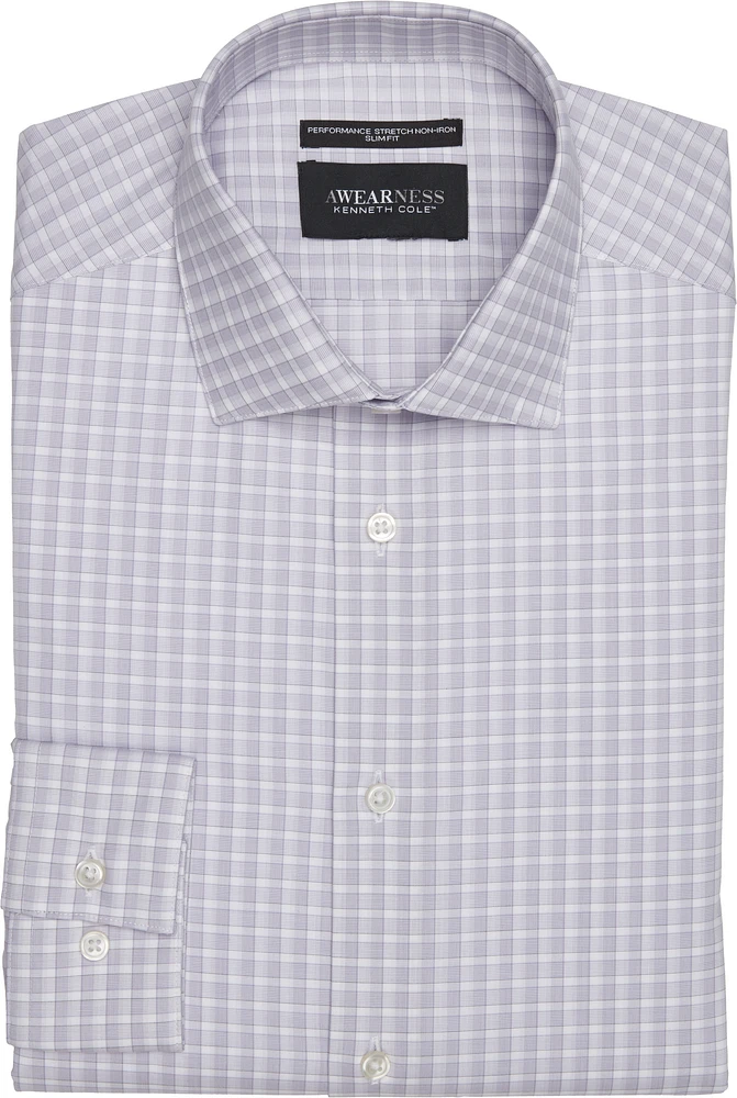 Slim Fit Ultra Performance Stretch Tonal Check Dress Shirt