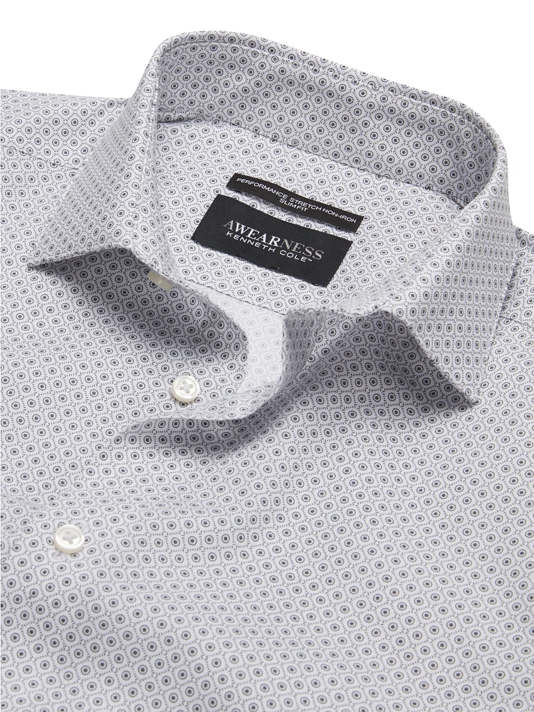 Slim Fit Ultra Performance Stretch Circle Dot Dress Shirt