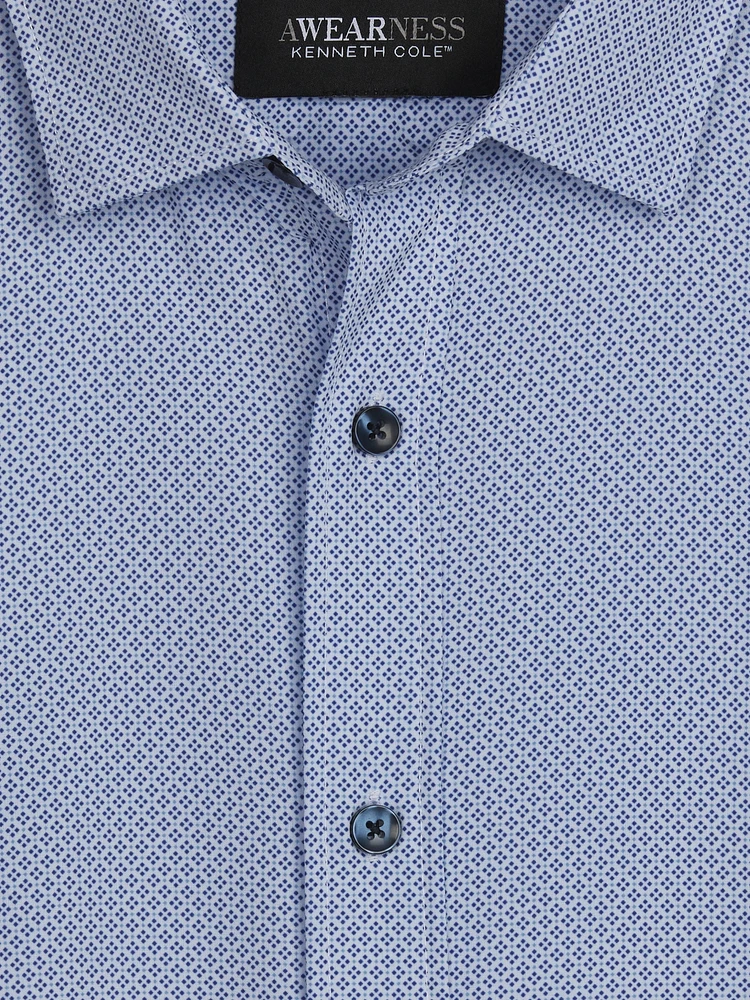 Slim Fit Mini Clover 4-Way Stretch Button Up Shirt