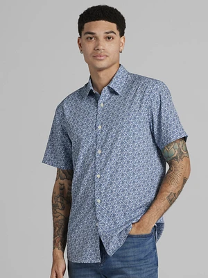 Slim Fit Floral Swirls 4-Way Stretch Button Up Shirt