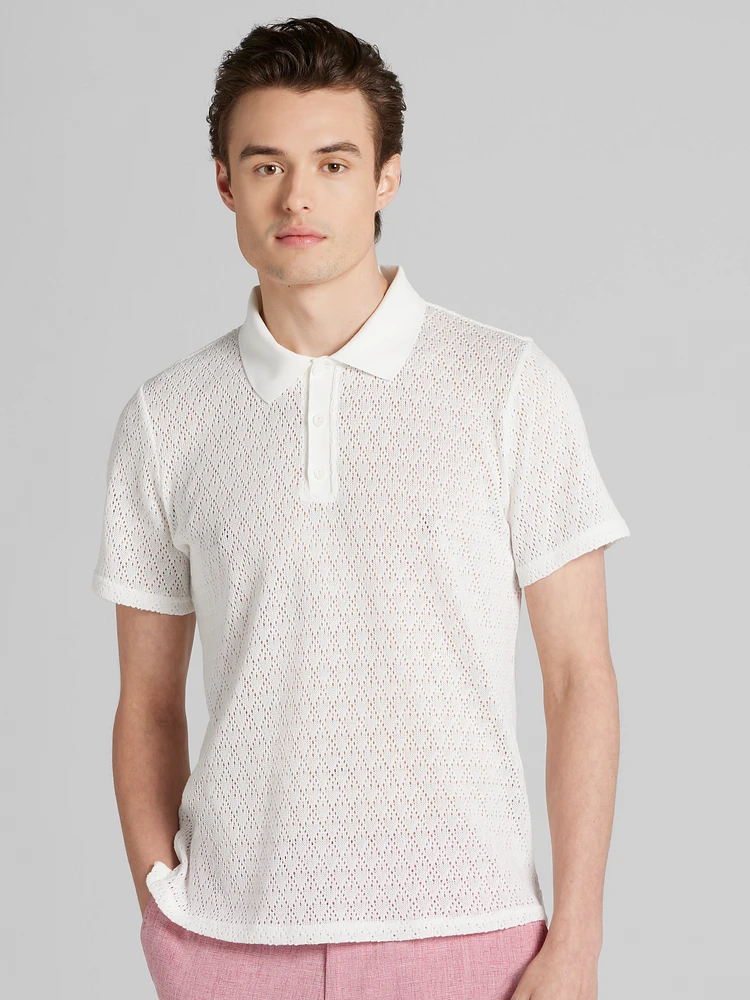 Slim Fit Pointelle Polo Shirt
