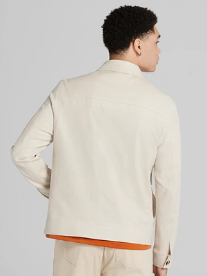 Linen Blend Bomber Jacket