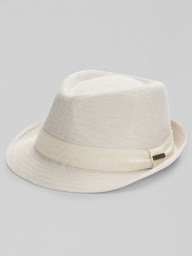 Linen Blend Textured Fedora
