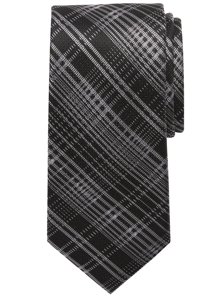 Narrow Stitch Plaid Tie