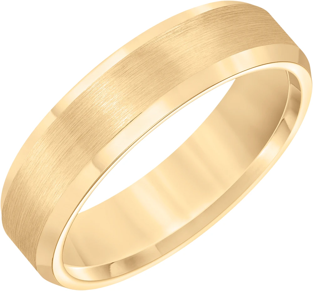 6mm Beveled Edge Satin Finish Tungsten Carbide Band