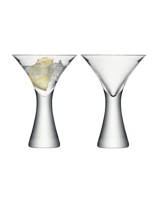 Martini Footed Heavy Base Tall Glass Set of 2
