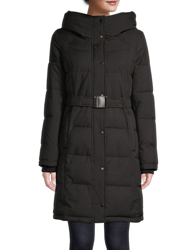 Hooded Belted Puffer Coat