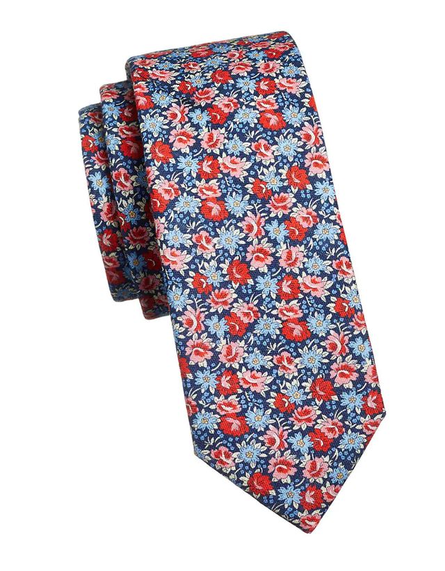 Classic-Cut Allover Floral Tie