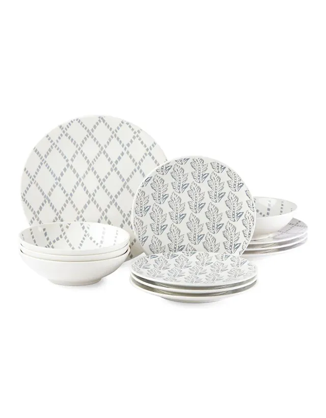 Textured Neutrals Stoneware 12-Piece Dinnerware Set