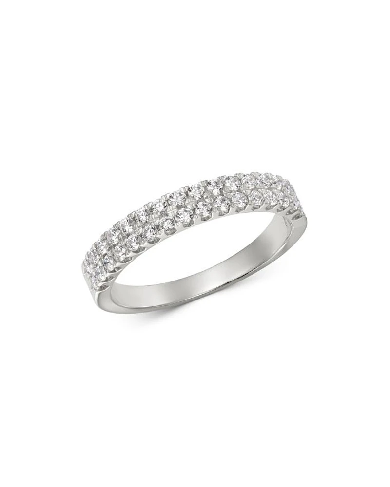 Diamond Double-Row Band in 14K White Gold, 0.50 tcw