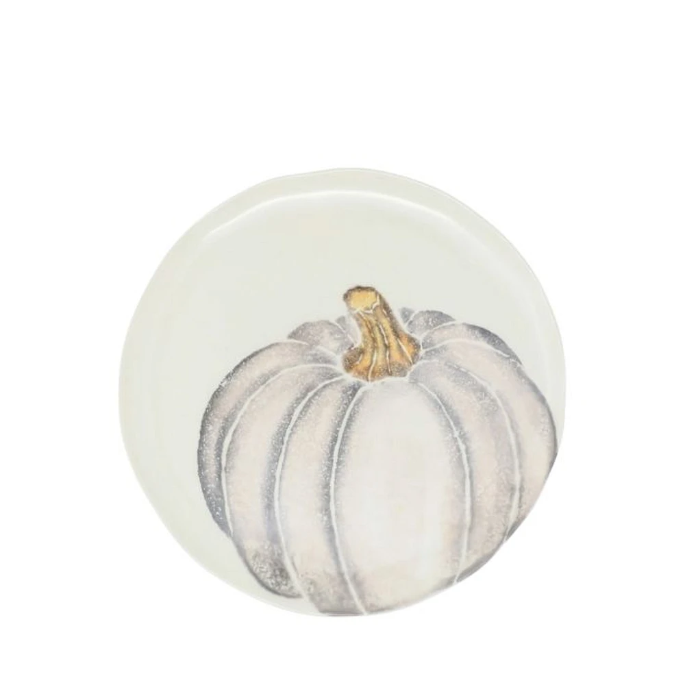 Pumpkins White Salad Plate