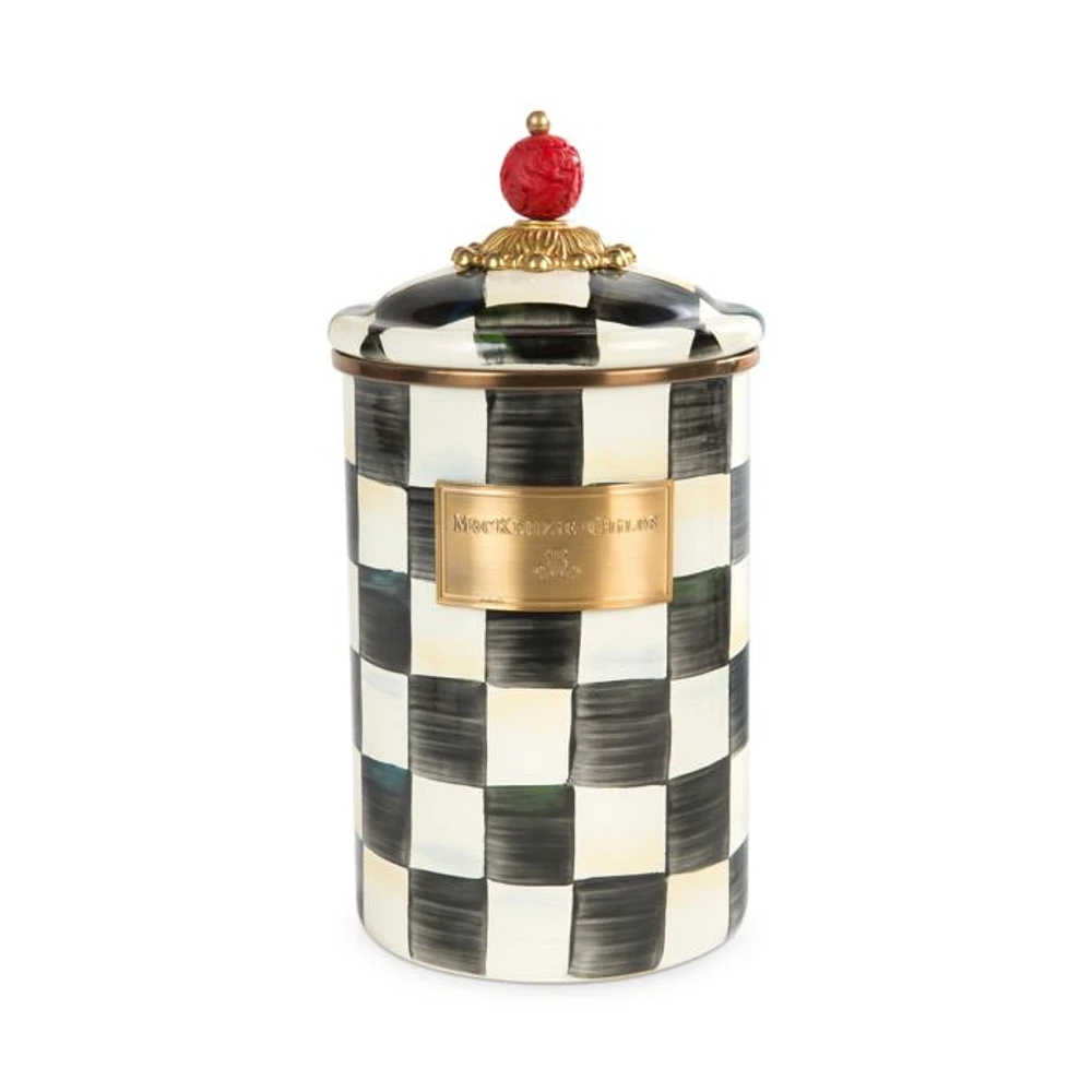 Courtly Check Enamel Canisters