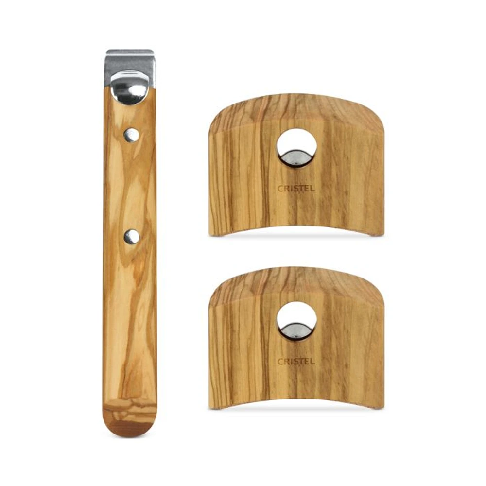 Cristel Casteline Tech Olive Wood Handle Set