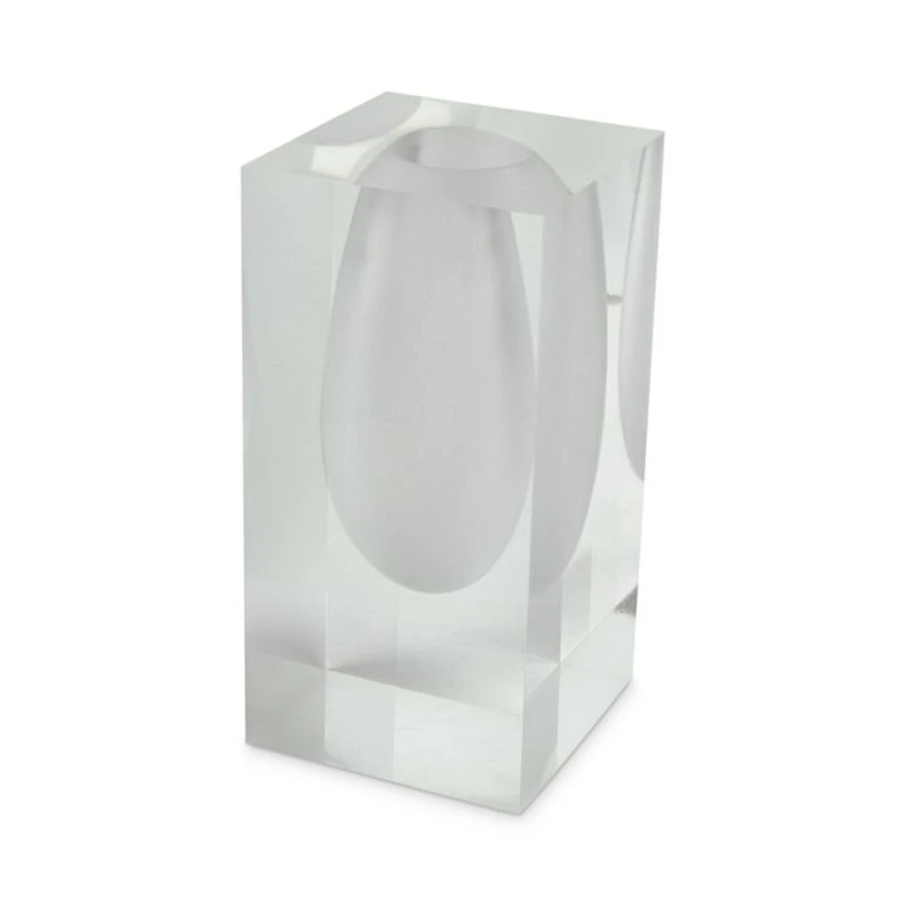 Lucite® Frosted White Vase