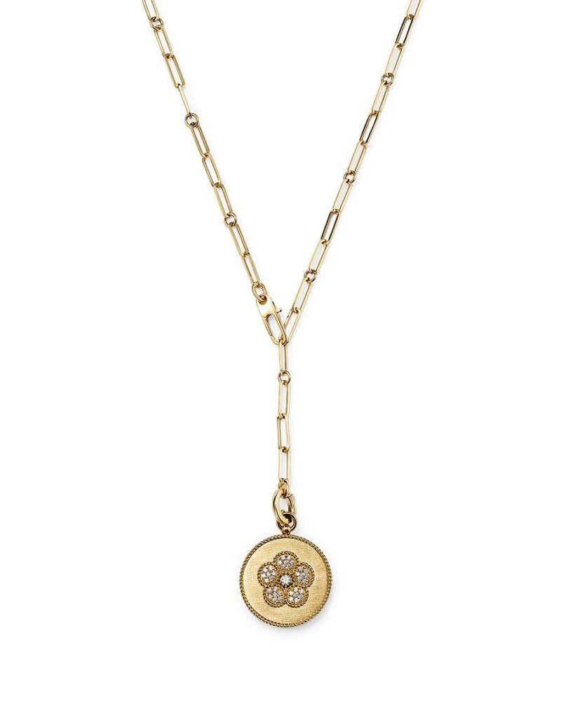 18K Yellow Gold Daisy Diamond Pendant Necklace, 19" - Exclusive