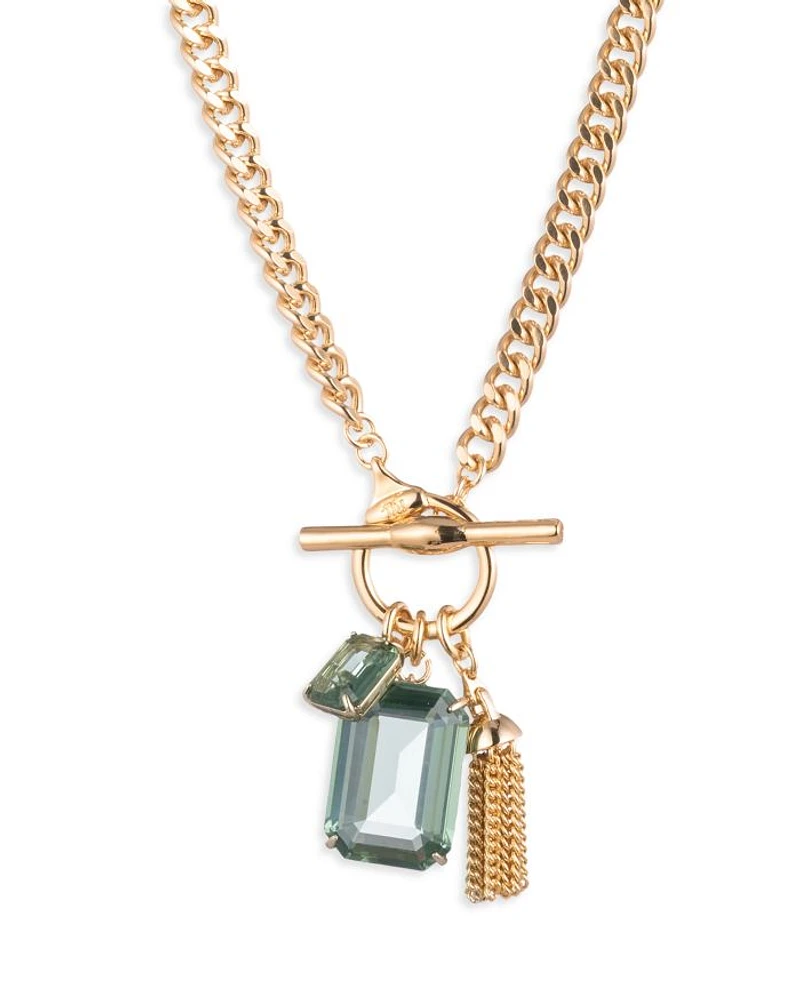 Erinite Toggle Pendant Necklace, 17"