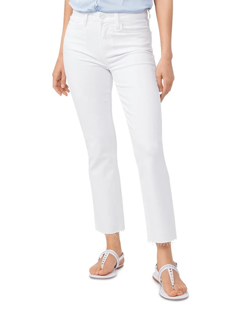 Cindy High Rise Cropped Straight Jeans Crisp White