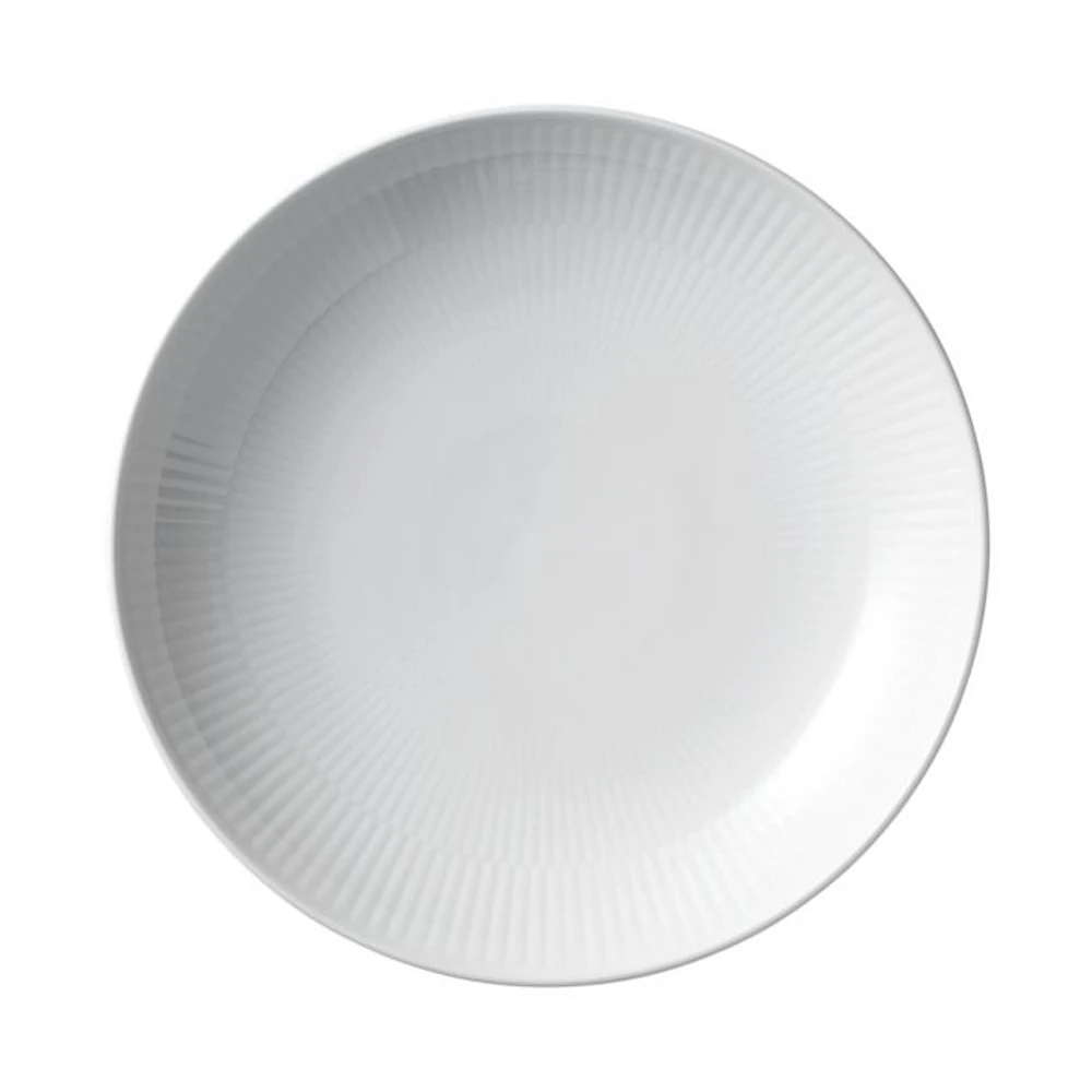 White Fluted Shallow Bowl