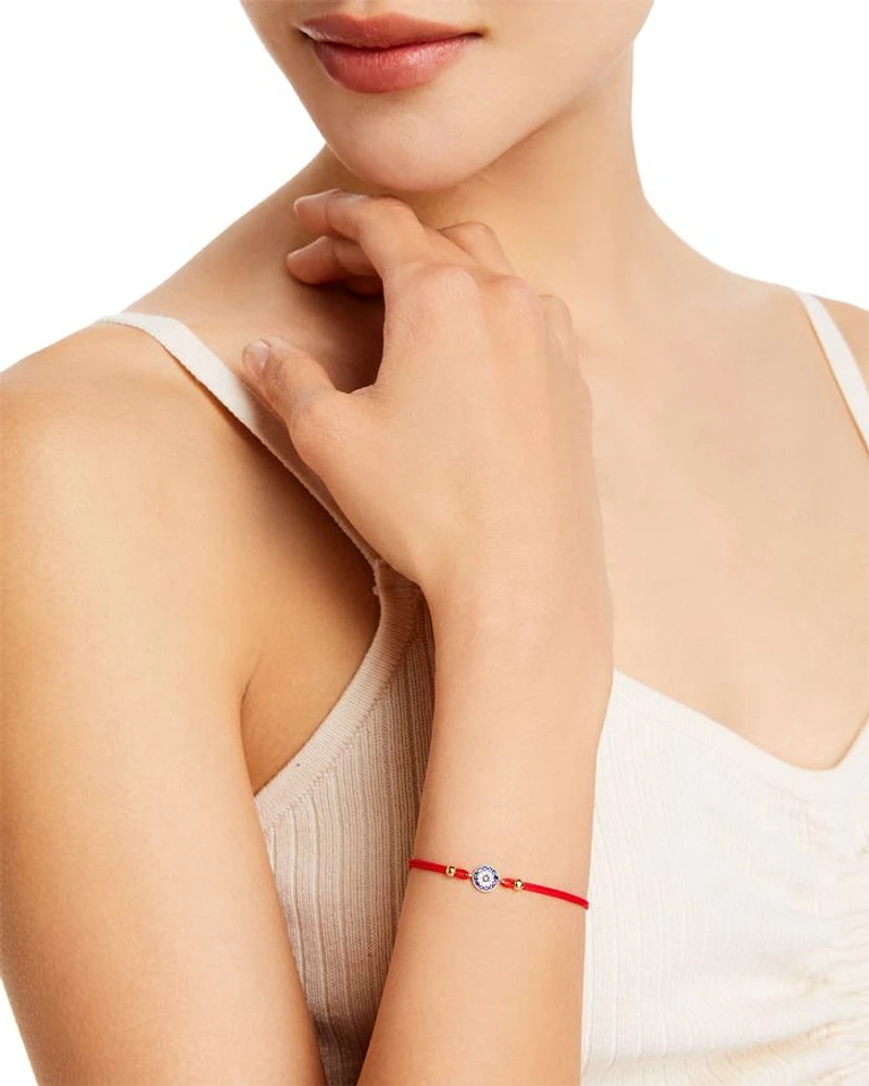 Diamond, Blue Sapphire And 14K Yellow Gold Evil Eye Bracelet