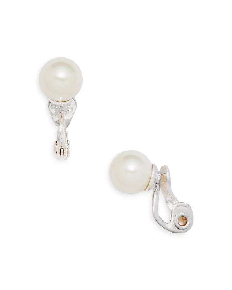 Imitation Pearl Clip-On Earrings