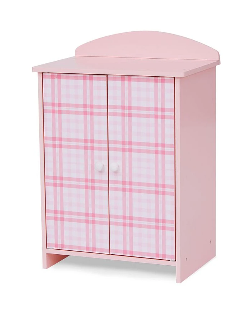 Kids Aurora Princess 18" Doll Pink Plaid Closet with Bathrobe & Slipper Pink/White - Ages 3-7