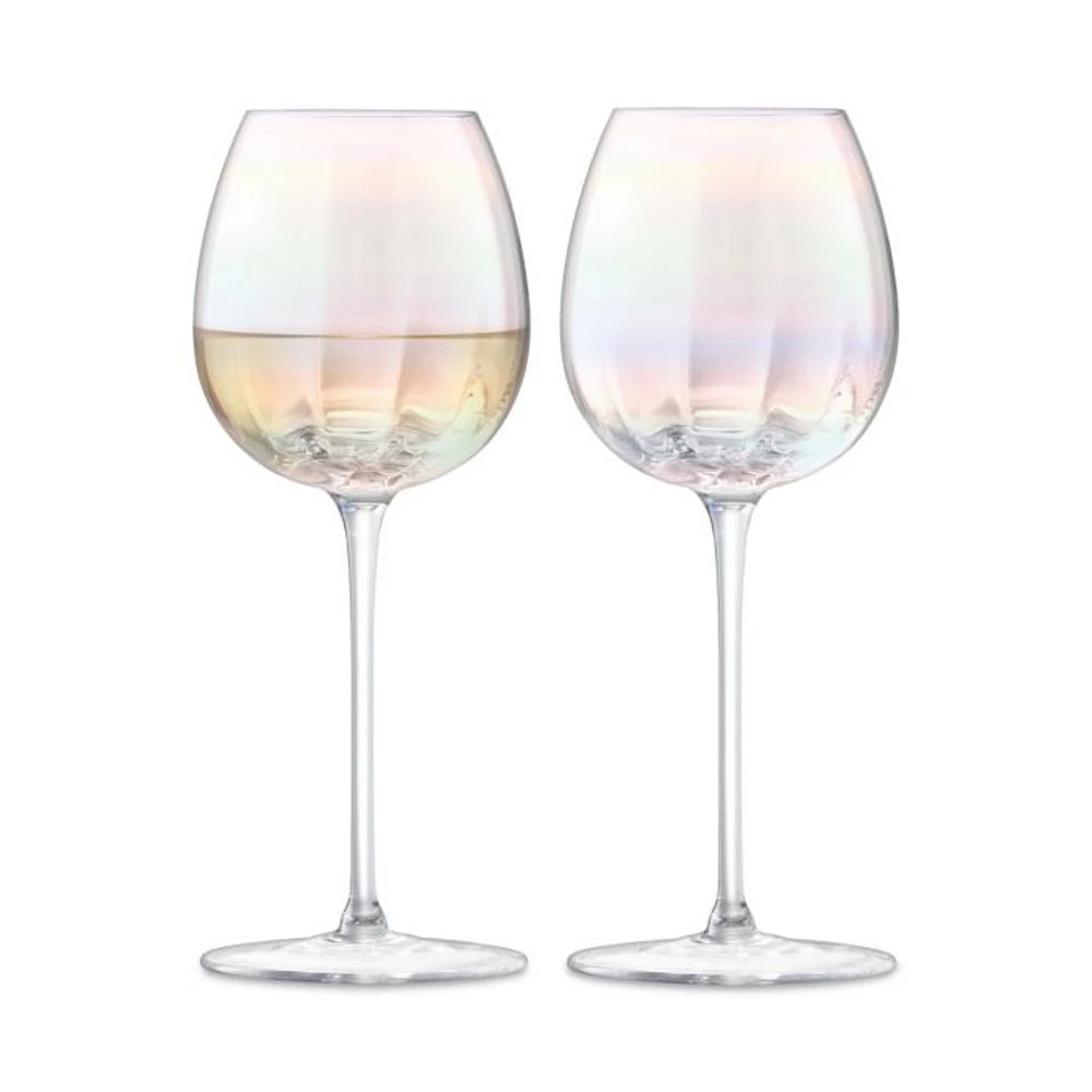 Mother of Pearl Look White Wine Glasses, Set of 2