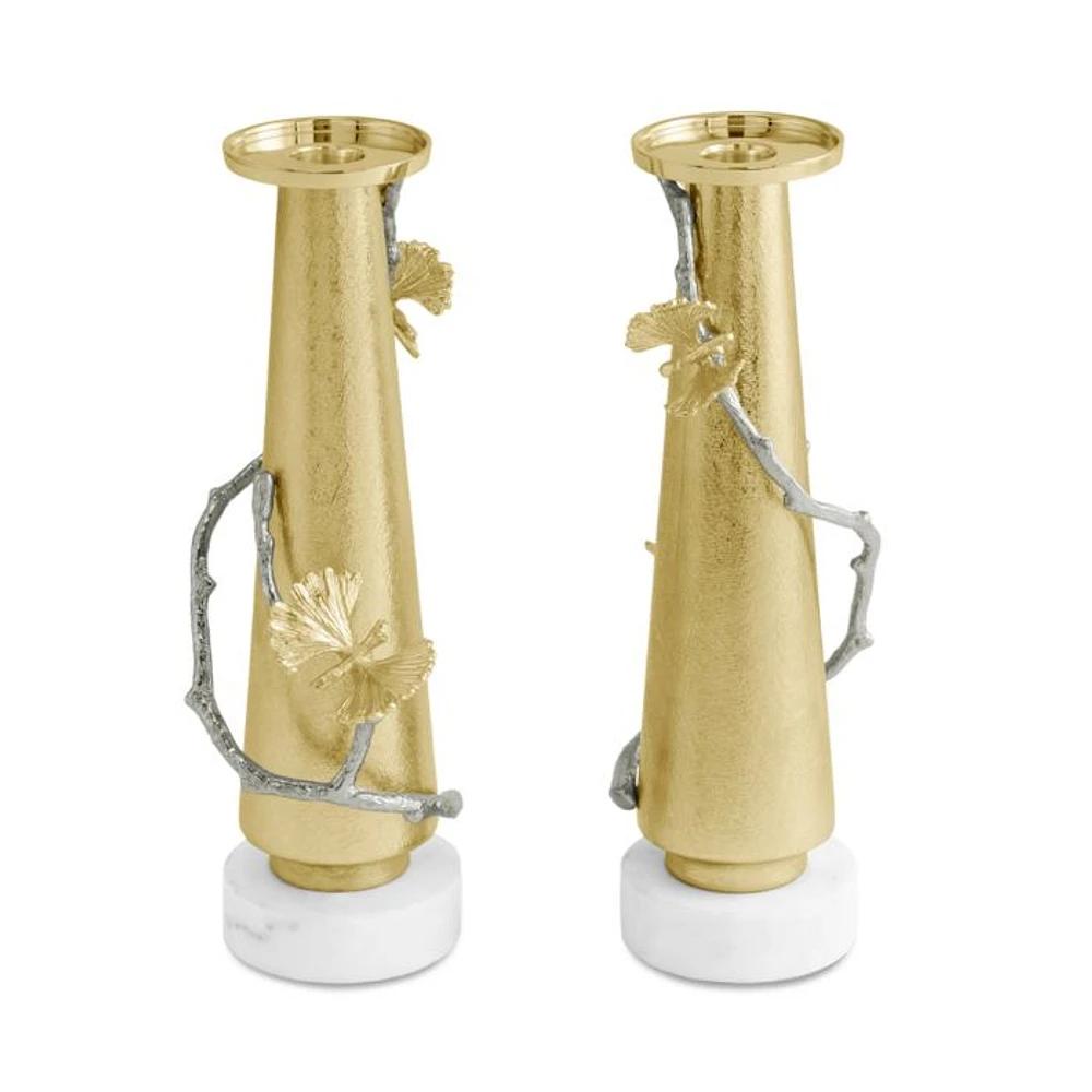Butterfly Ginkgo Luxe Candleholders, Set of 2 - Exclusive