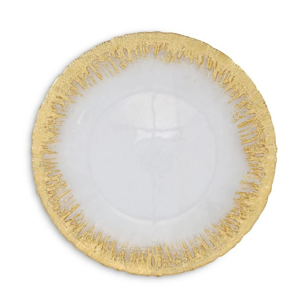 Rufolo Glass Gold Brushstroke Service Plate/Charger