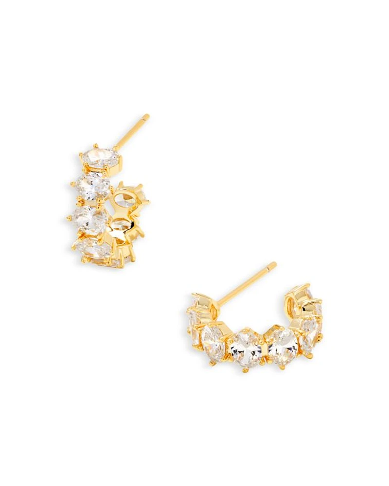 Cailin Cubic Zirconia Huggie Hoop Earrings