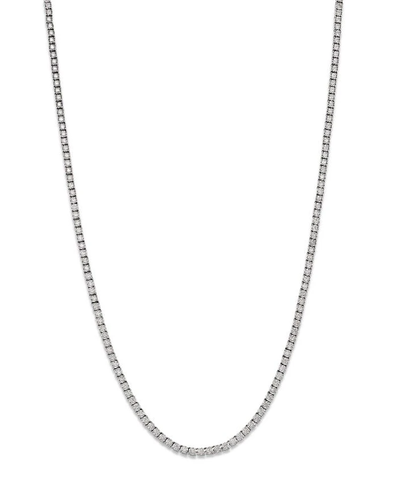 Diamond Classic Tennis Necklaces 14K White Gold, 3.0-7.0 tcw