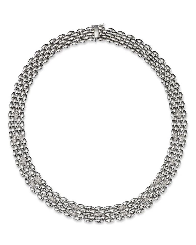 14K Yellow Gold & 14K White Gold Diamond Panther Collar Necklace, 18"