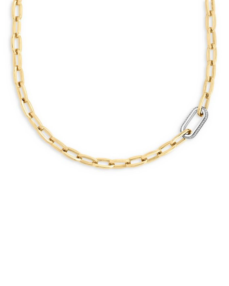 18K Yellow Gold Diamond (0.78 tcw) Oro Classic Necklace, 18"