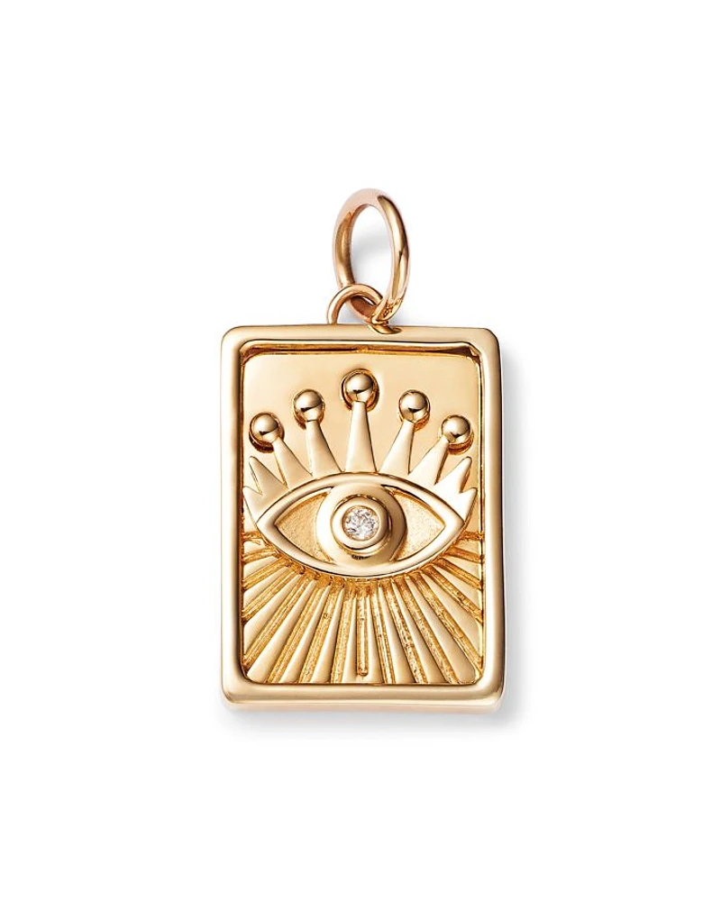 Charm Collection 14K Yellow Gold Diamond Evil Eye Charm