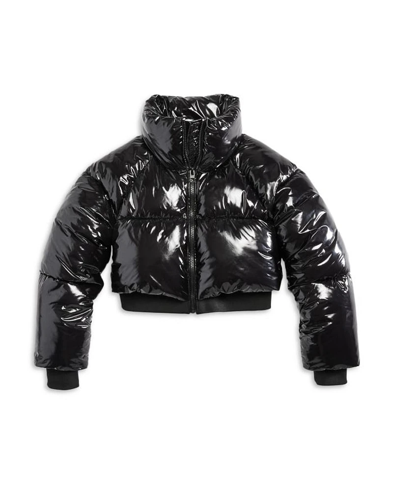 Girls' Nylon Blend Quilted Full Zip Puffer Jacket - Big Kid