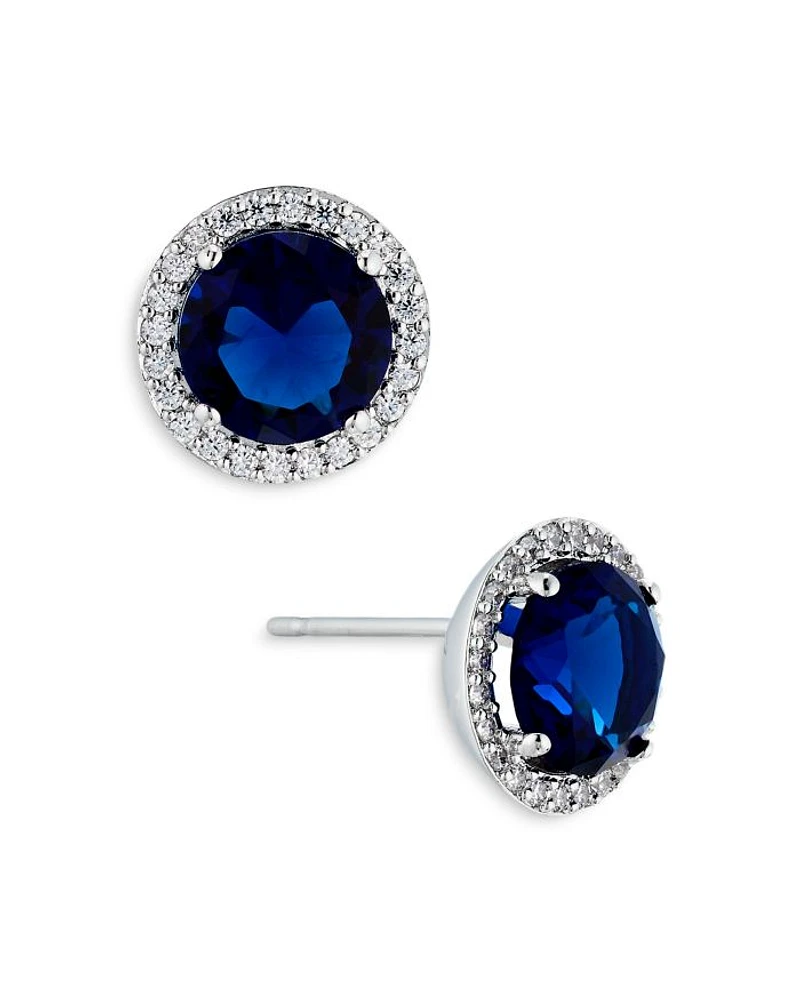 Round Halo Stud Earrings