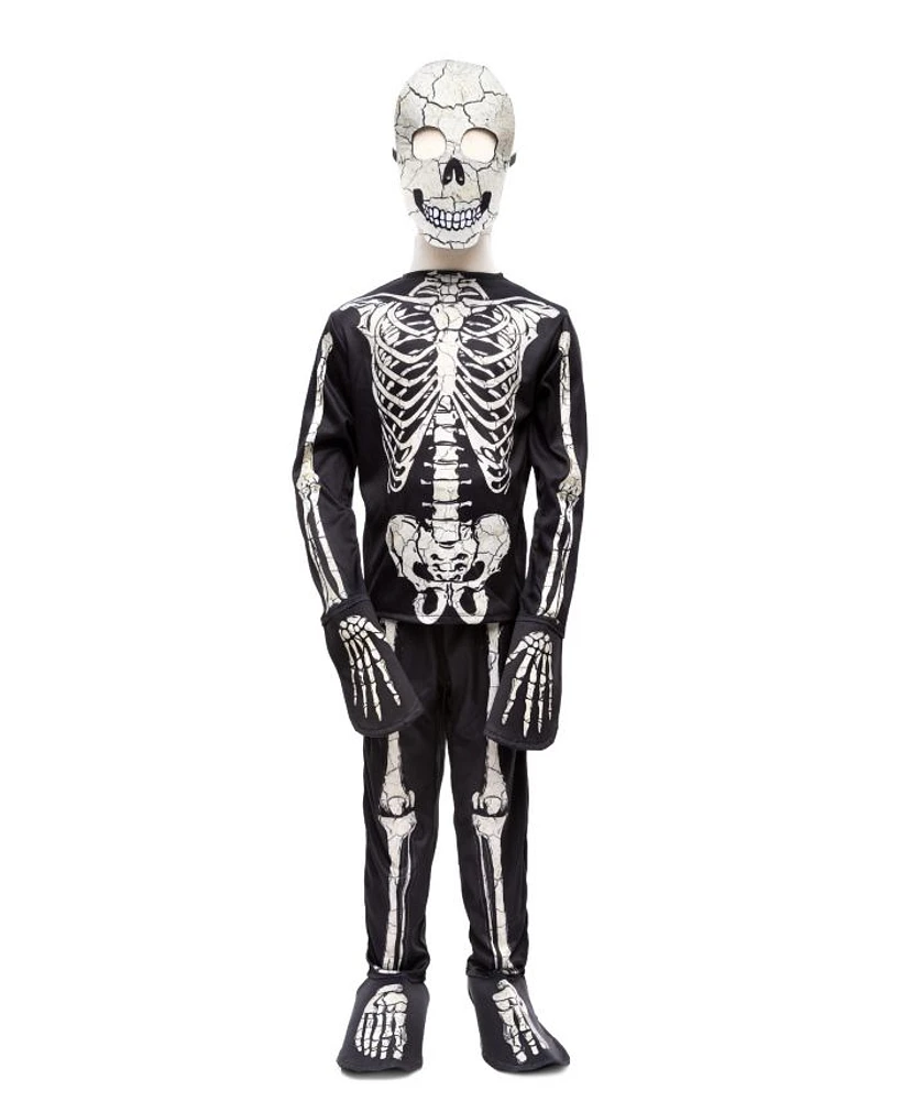 Glow the Dark Skeleton Shirt, Pants, and Mask Costume - Ages 3-8 Years