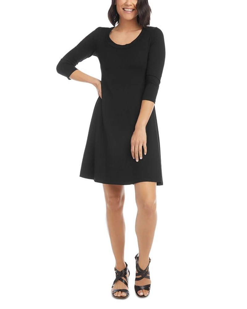 Petites Scoop Neck A Line Dress