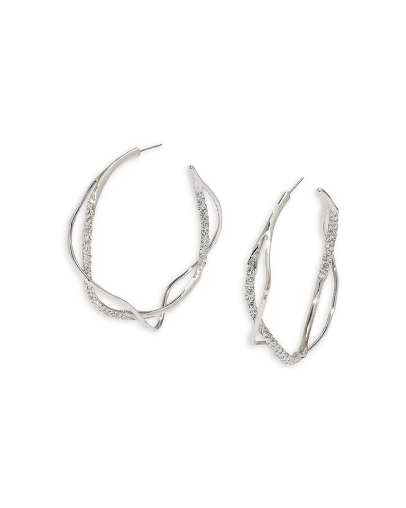 Intertwined Pavé Hoop Earrings
