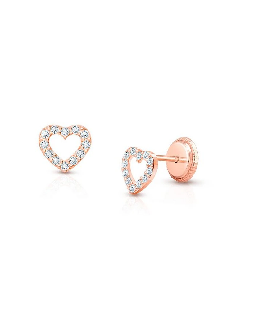Children's 14K Gold Love of Mine Studs Girls' Screw Back Earrings