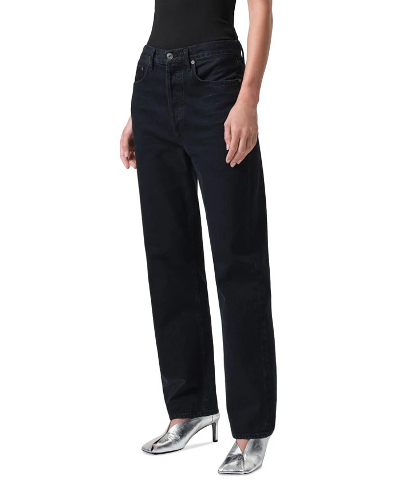 '90s Pinch Waist High Rise Straight Jeans Crushed