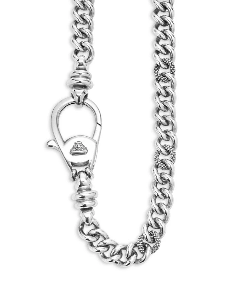 Men's Sterling Silver Anthem Curb Link Chain Necklace/Key Chain - Exclusive
