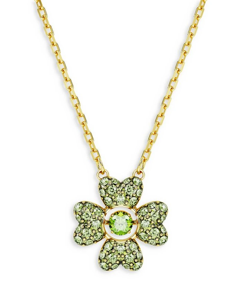 Idyllia Crystal Clover Pendant Necklace, 14.96-17.72"
