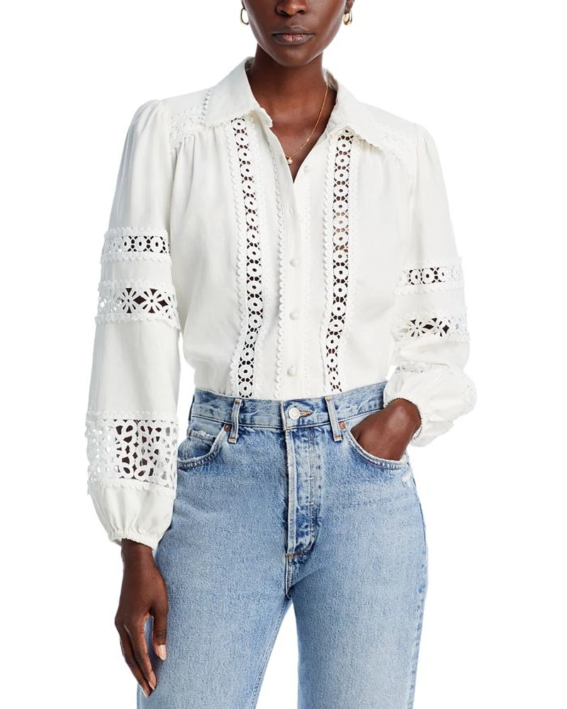 Lace Button Up Shirt - Exclusive