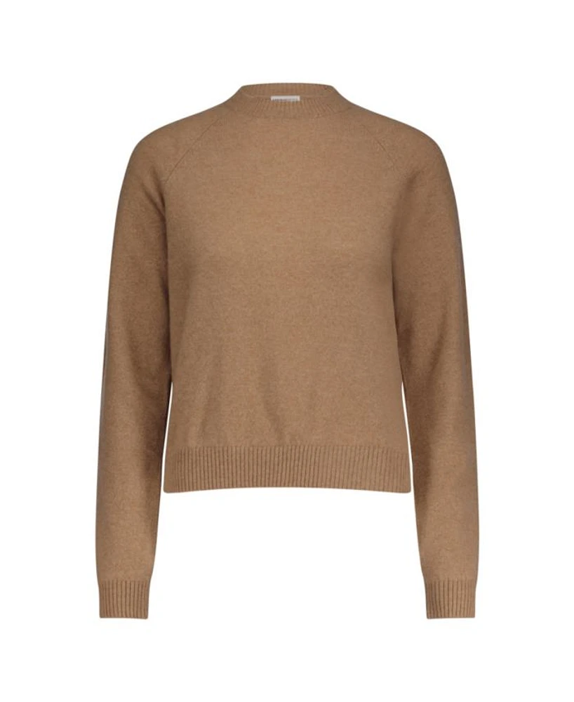 Plus Cashmere Long Sleeve Shrunken Crew Sweater